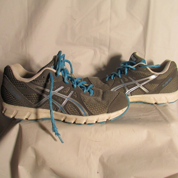 Asics Gray and Blue Athletic Shoes - Picture 4 of 7